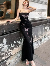 Elegant Sexy Bodycon Mermaid Dress Summer Fashion Mesh Strap Runway Party Robe Women France Vintage Floral Long Vestidos New